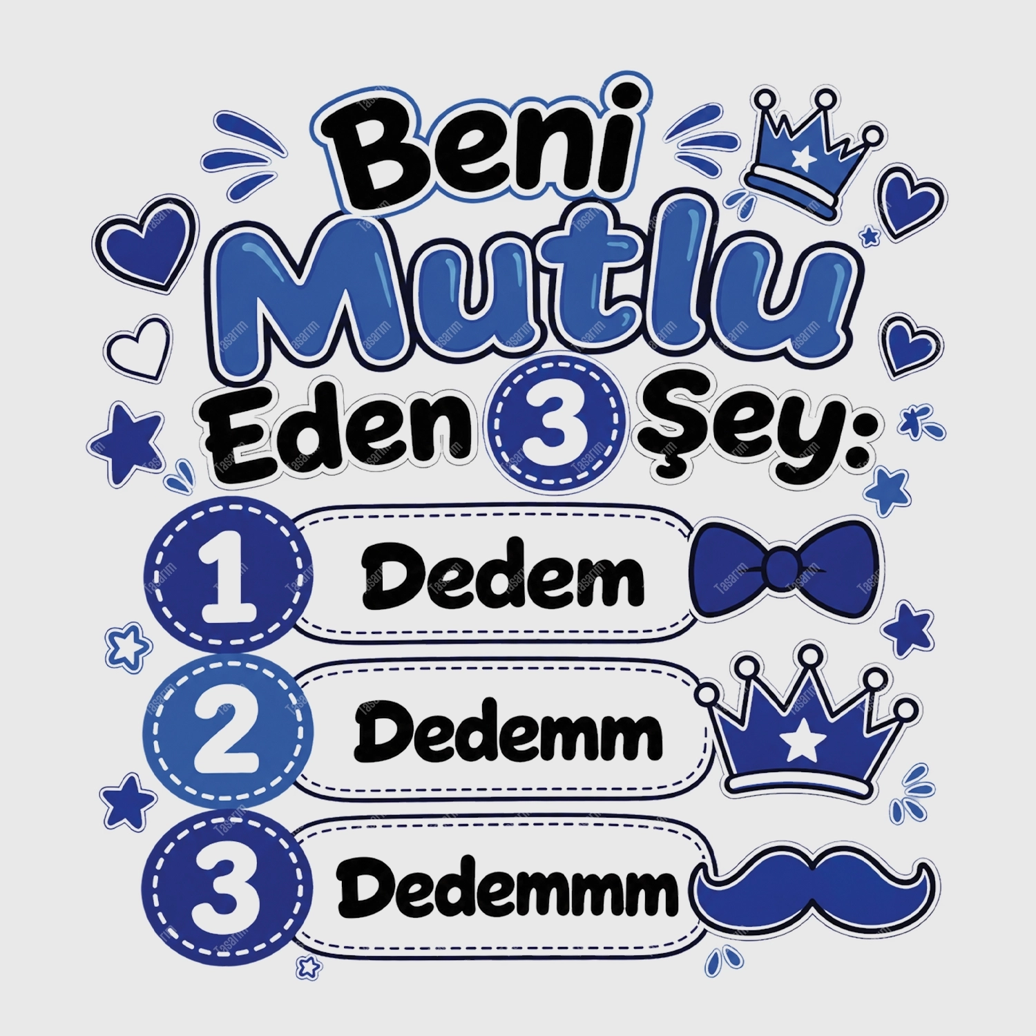 Beni Mutlu Eden 3 Şey Dedem - Bebek Body Zıbın