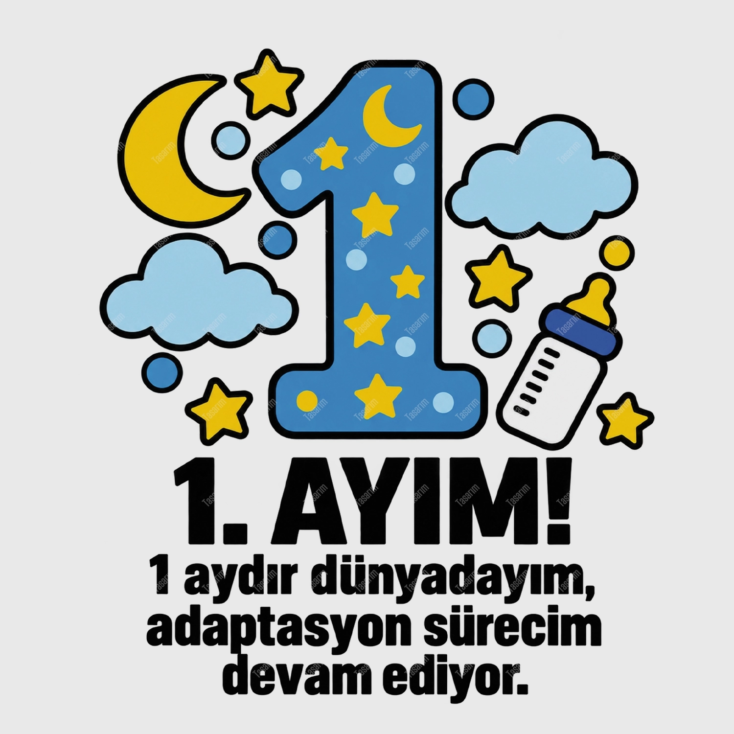 1. Aylık - 1 Aydır Dünyadayım, Adaptasyon Sürecim Devam Ediyor - Bebek Body Zıbın