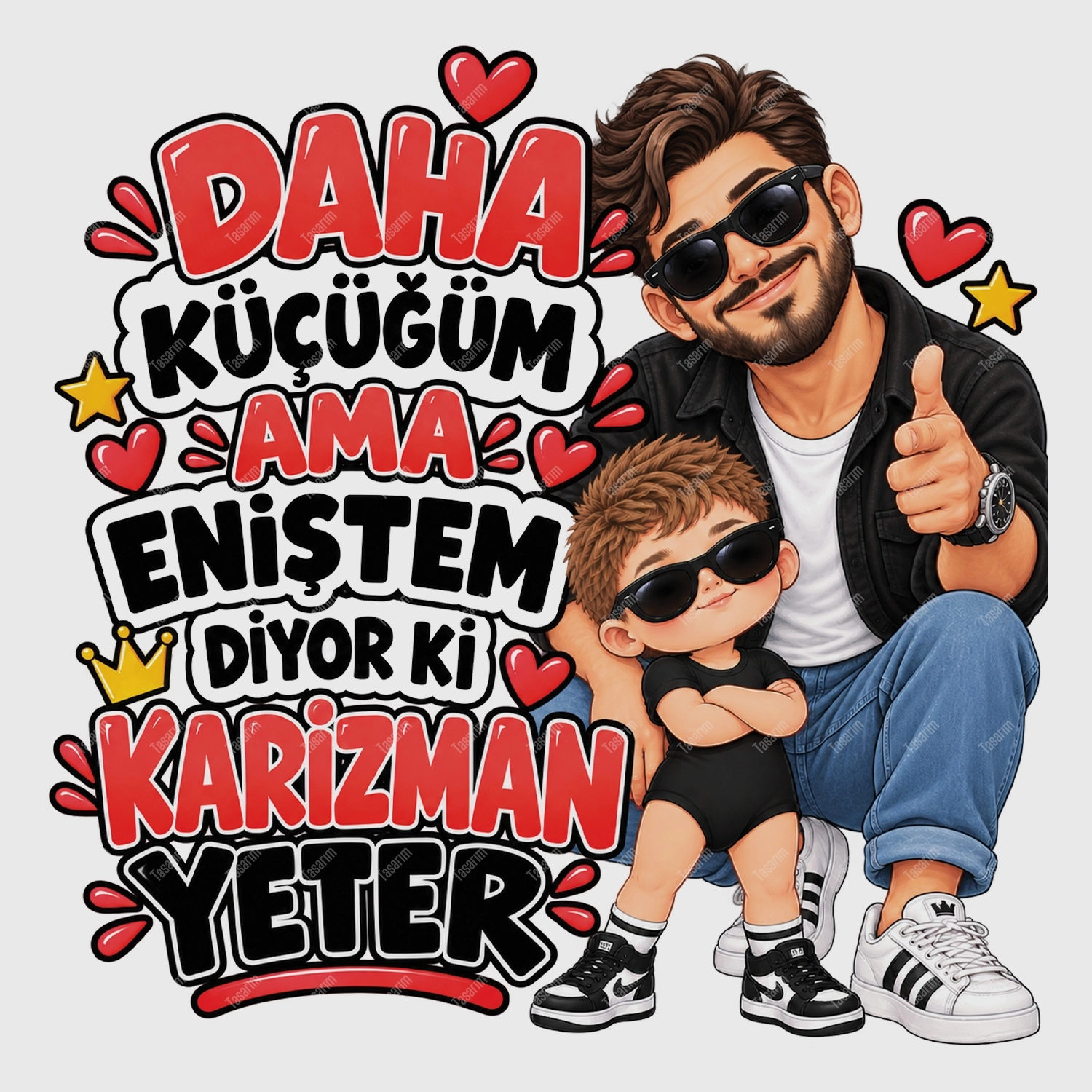Daha Küçüğüm Ama Eniştem Diyor Ki Karizman Yeter - Bebek Body Zıbın