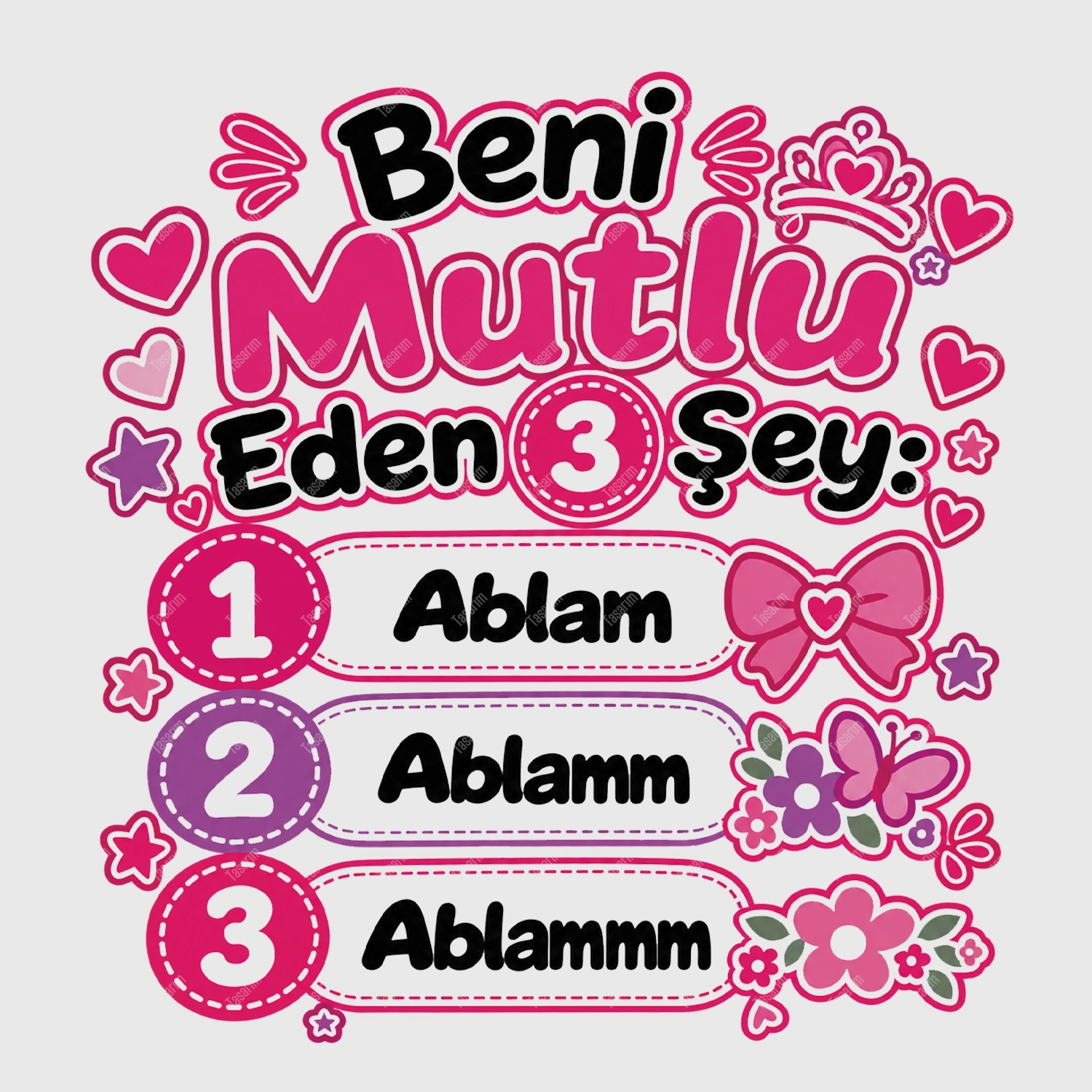 Beni Mutlu Eden 3 Şey Ablam - Bebek Body Zıbın