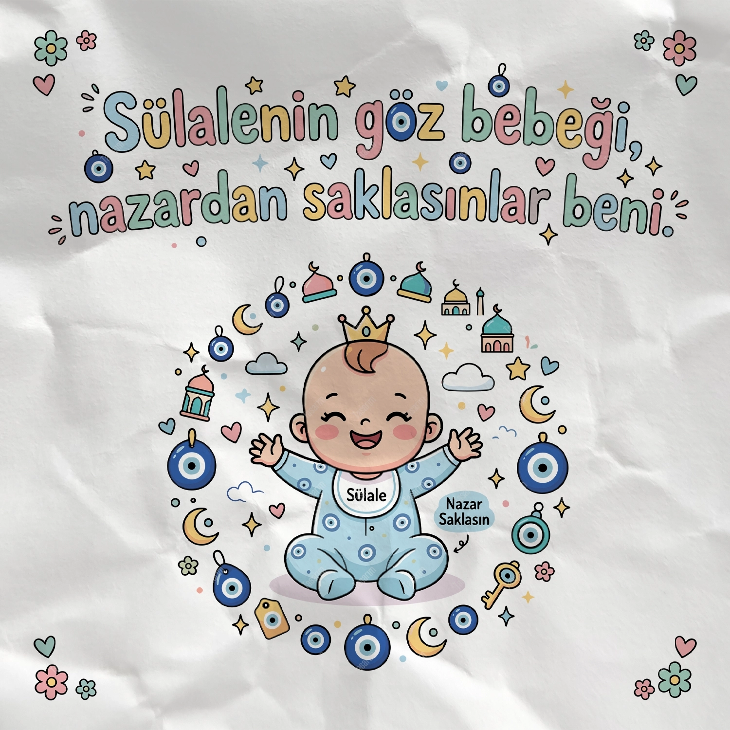 Sülalenin Göz Bebeği Nazardan Saklasınlar Beni - Bebek Body Zıbın