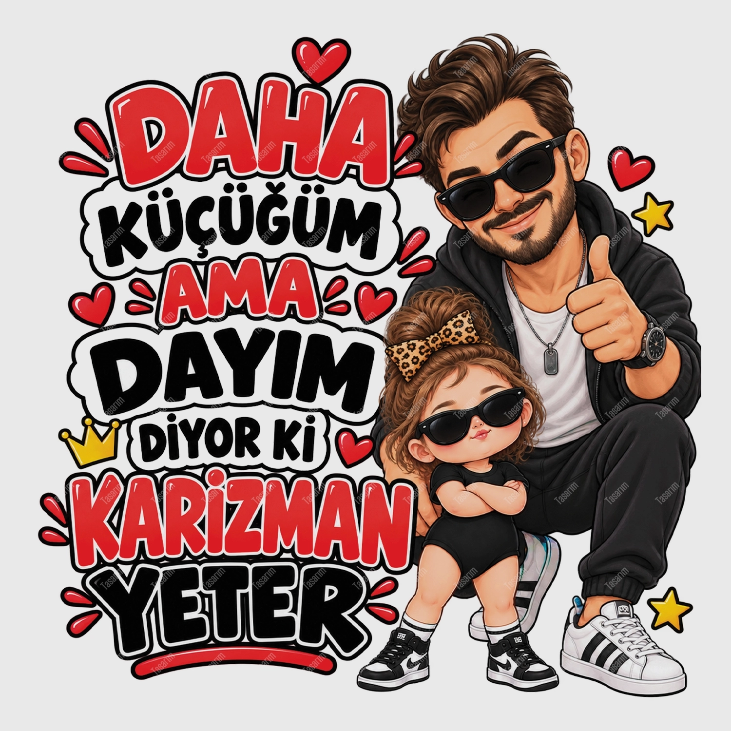 Daha Küçüğüm Ama Dayım Diyor Ki Karizman Yeter - Bebek Body Zıbın
