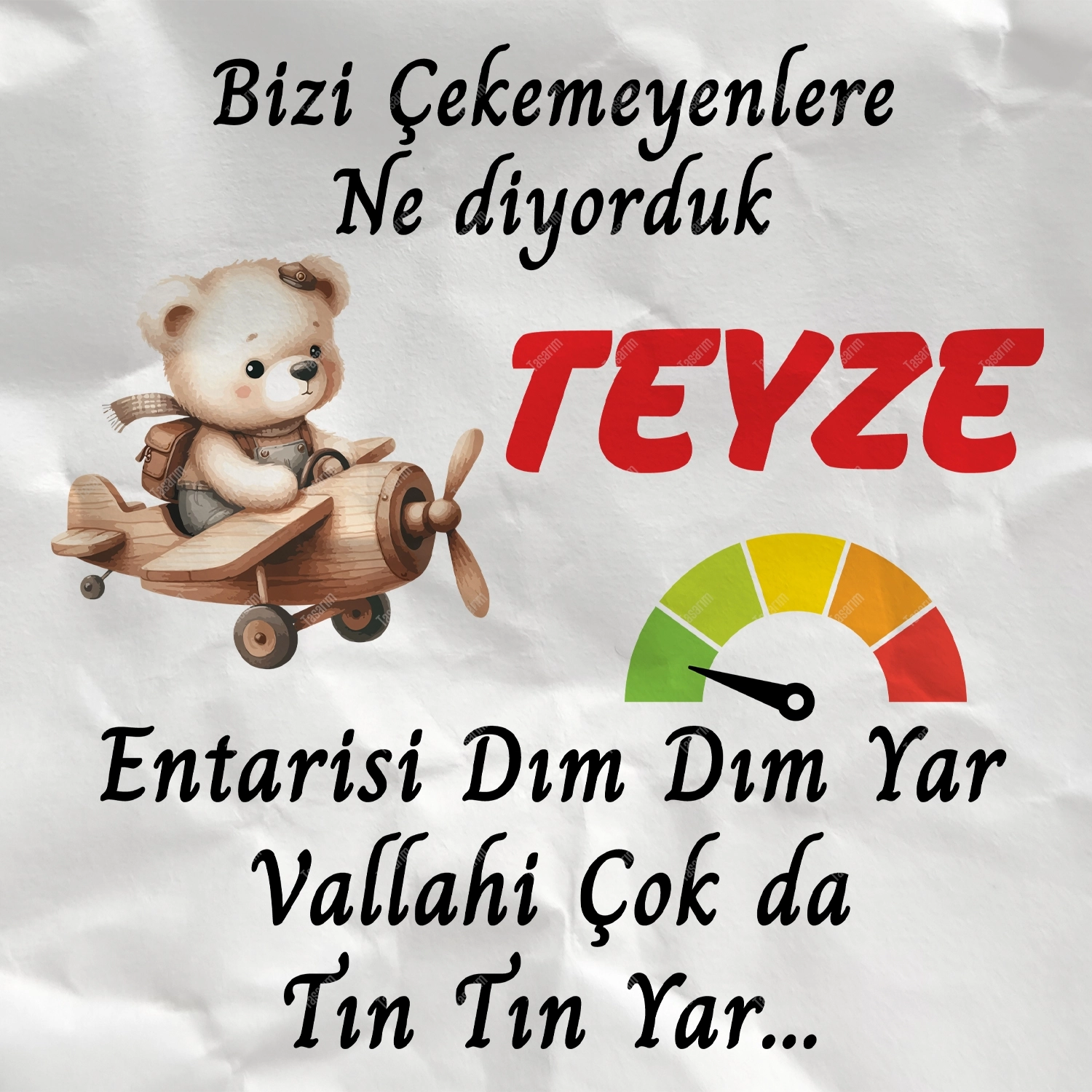 Bizi Çekemeyenlere Ne Diyorduk Teyze Entarisi Dım Dım Yar Vallahi Çok da Tın Tın Yar... - Bebek Body Zıbın