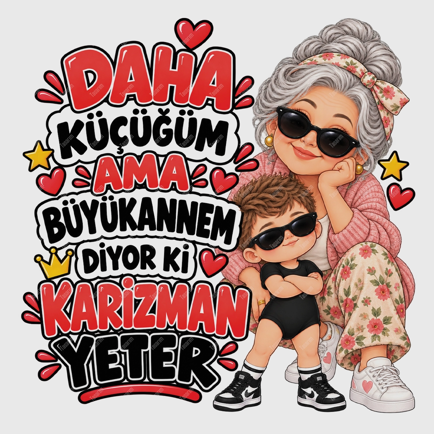Daha Küçüğüm Ama Büyükannem Diyor Ki Karizman Yeter - Bebek Body Zıbın