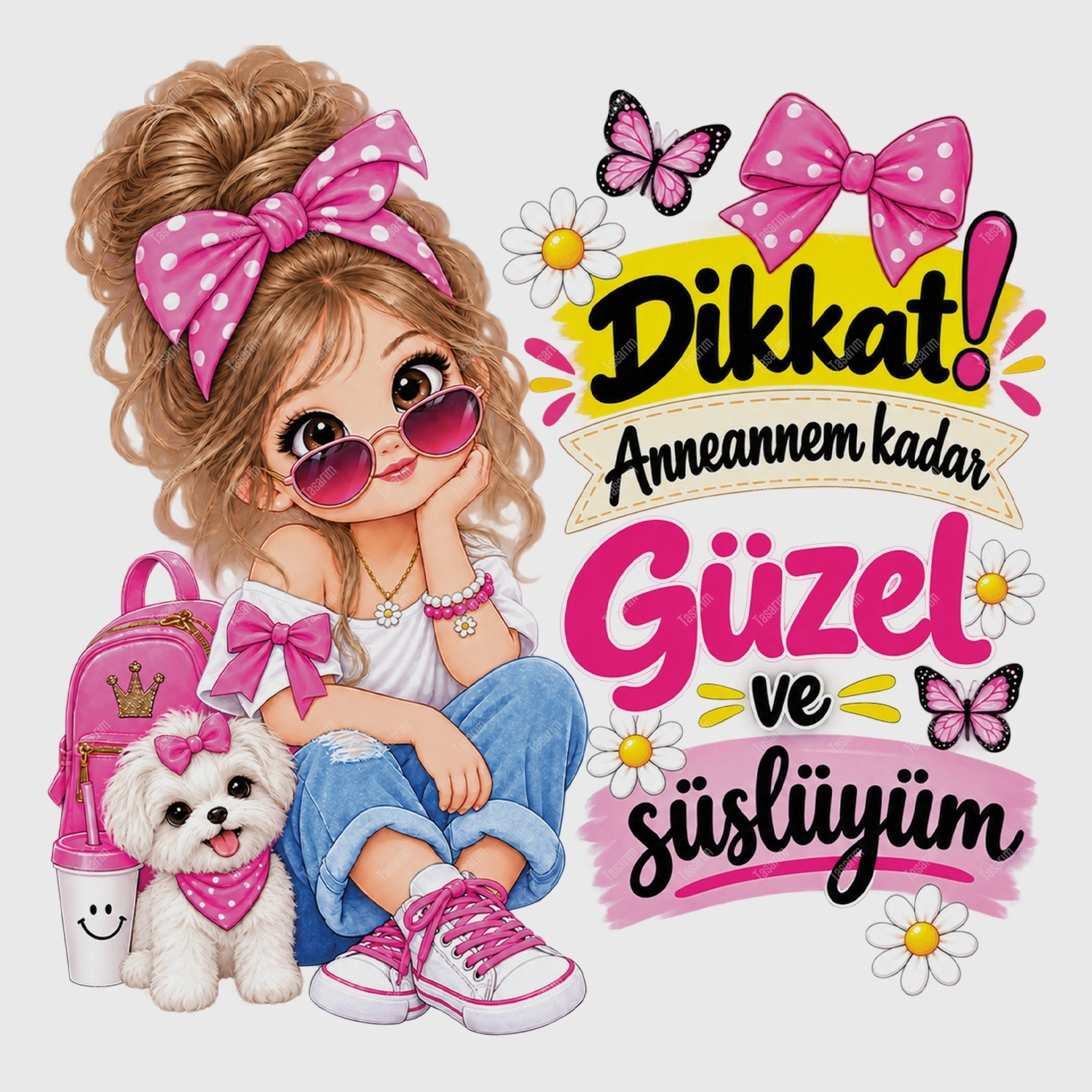 Dikkat Anneannem Kadar Güzel Ve Süslüyüm - Bebek Body Zıbın