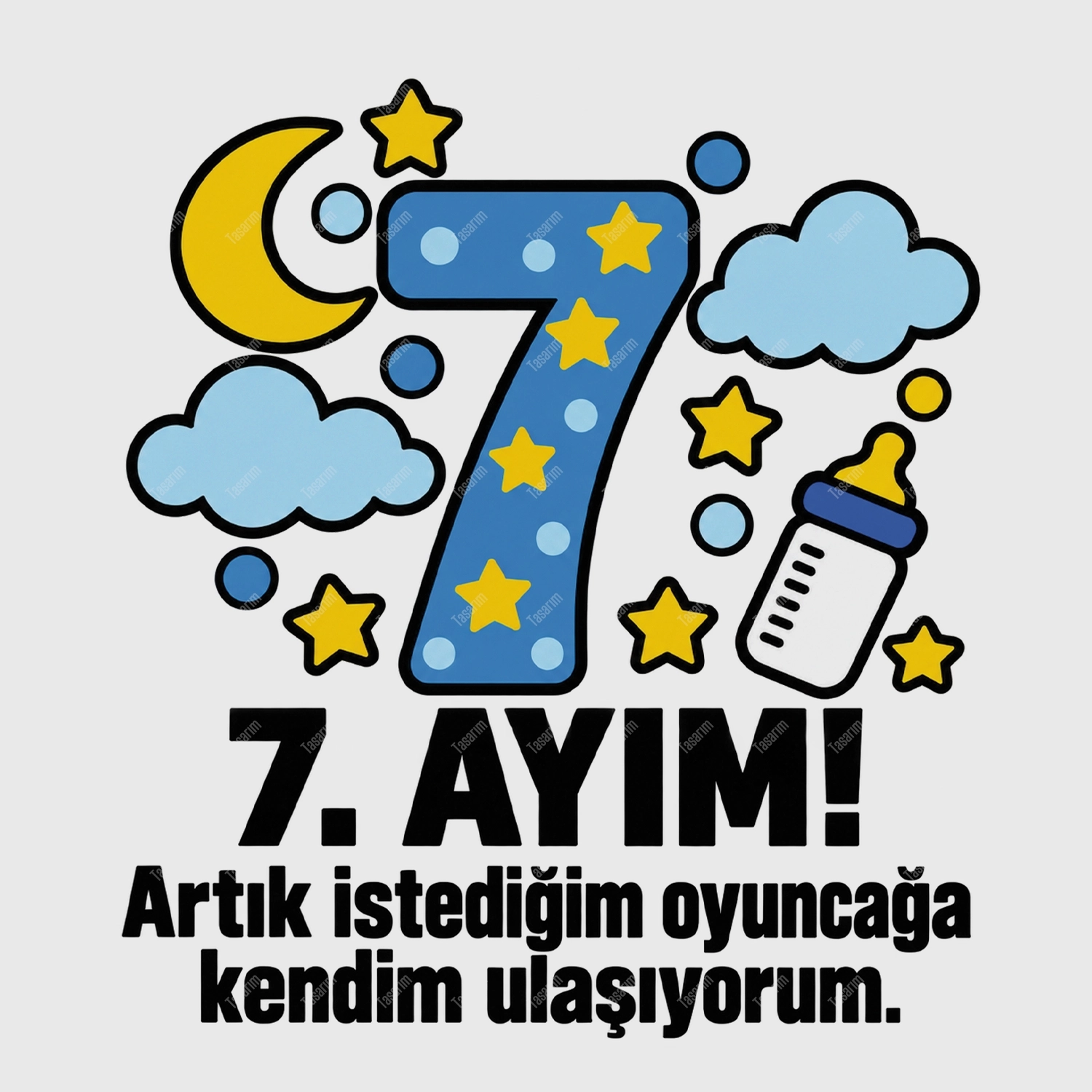 7. Aylık - Artık İstediğim Oyuncağa Kendim Ulaşıyorum - Bebek Body Zıbın