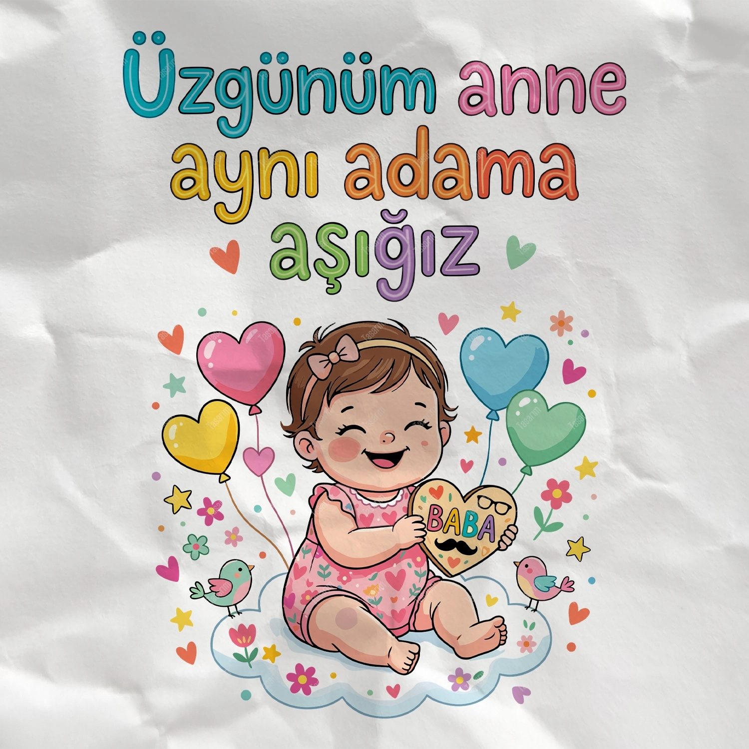 Üzgünüm Anne Aynı Adama Aşığız - Bebek Body Zıbın