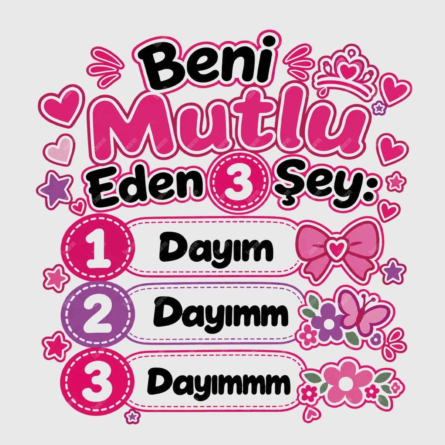 Beni Mutlu Eden 3 Şey Dayım - Bebek Body Zıbın