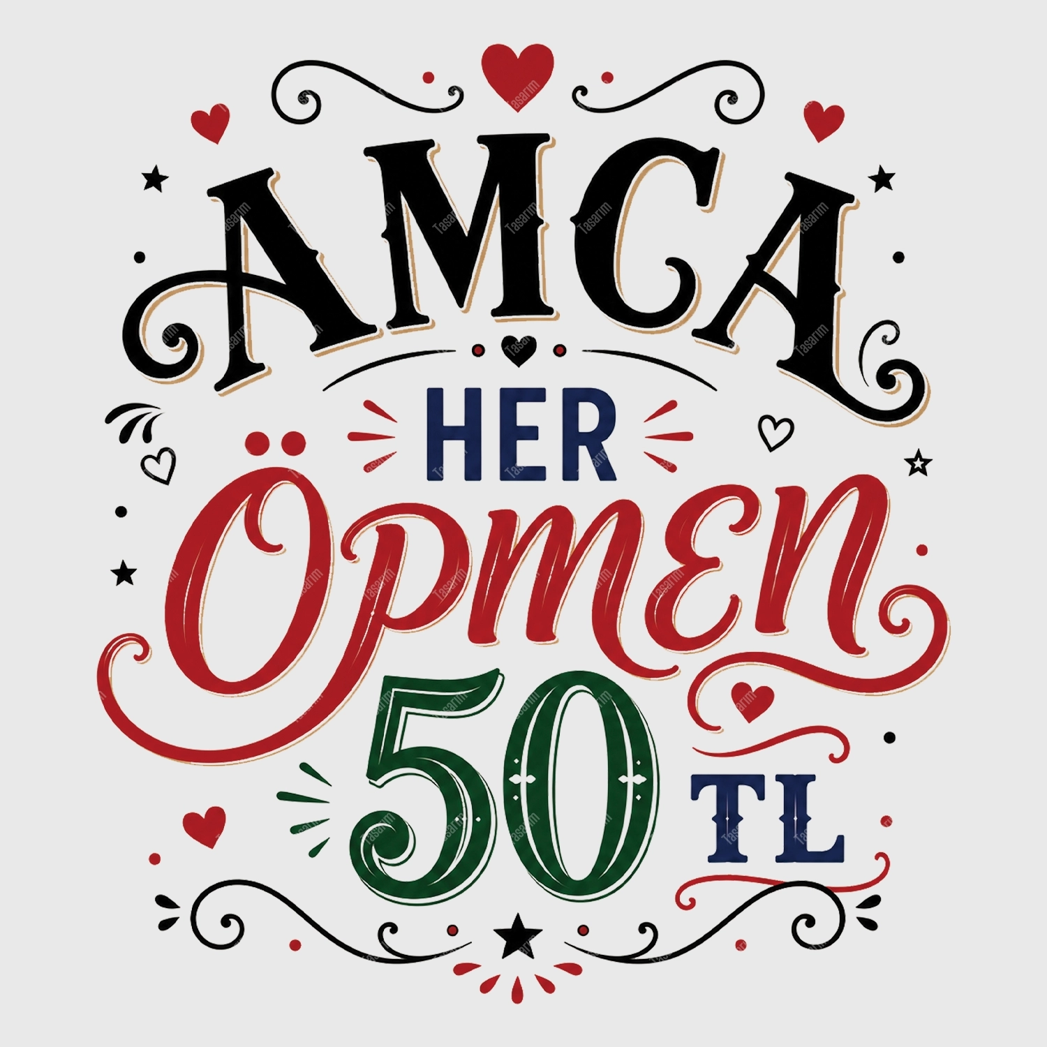 Amca Her Öpmen 50 TL - Bebek Body Zıbın