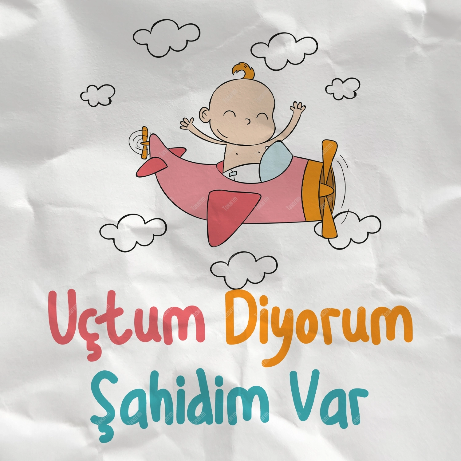 Uçtum Diyorum Şahidim Var - Bebek Body Zıbın