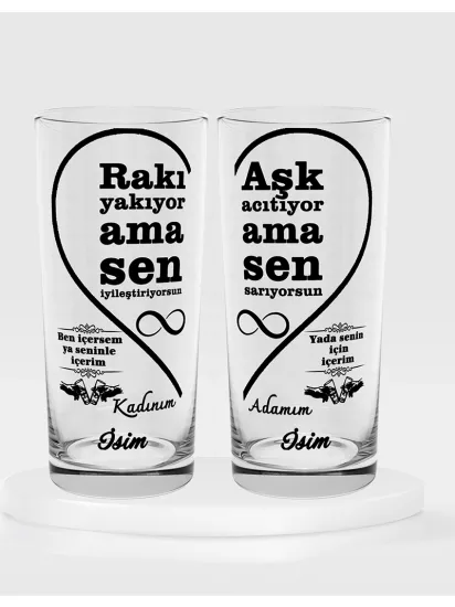 İkili Rakı Kadehi
