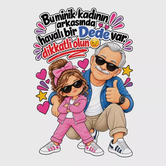 Bu Minik Kadının Arkasında Havalı Bir Dede Var Dikkatli Olun