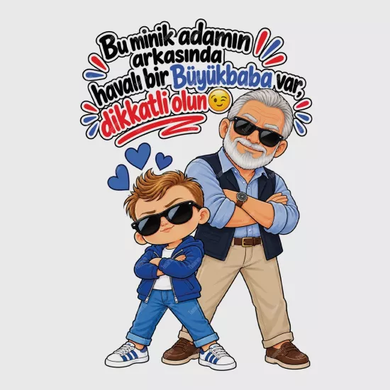 Bu Minik Adamın Arkasında Havalı Bir Büyükbaba Var Dikkatli Olun