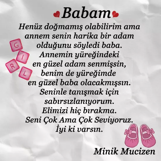 Babalar Günün Kutlu Olsun Minik Mucizen
