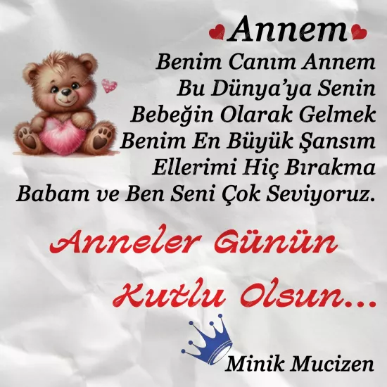 Anneler Günün Kutlu Olsun Minik Mucizen