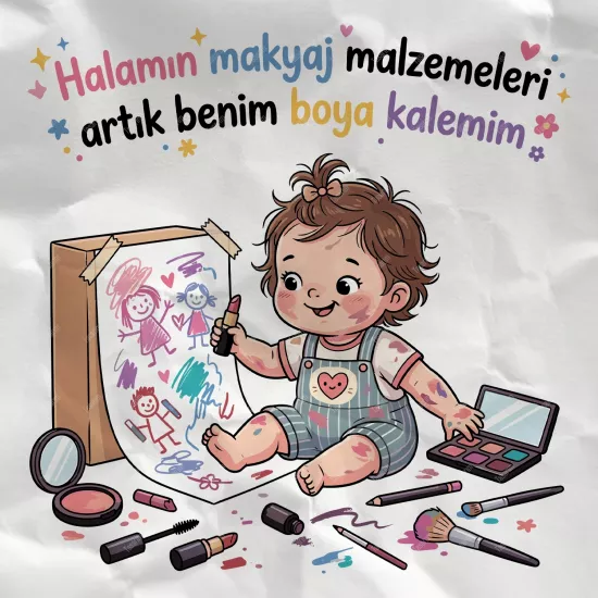 Halamın Makyaj Malzemeleri Artık Benim Boya Kalemim