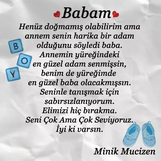 Babalar Günün Kutlu Olsun Minik Mucizen
