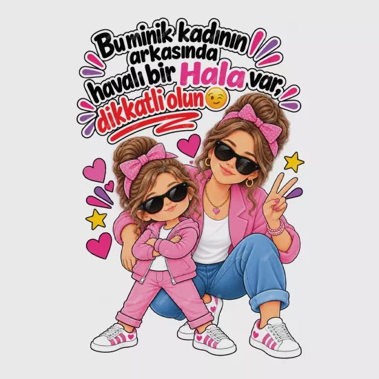 Bu Minik Kadının Arkasında Havalı Bir Hala Var Dikkatli Olun