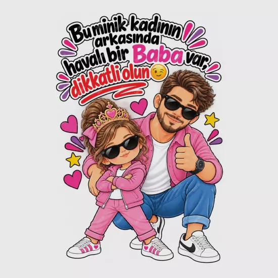 Bu Minik Kadının Arkasında Havalı Bir Baba Var Dikkatli Olun