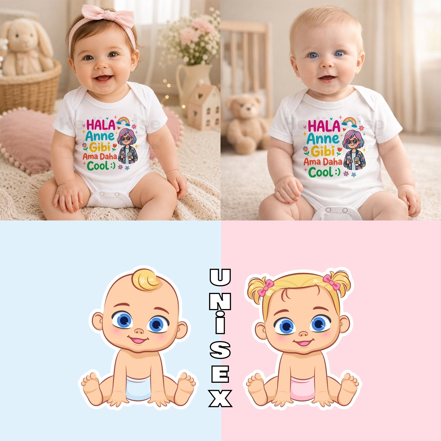 Hala Anne Gibi Ama Daha Cool - Bebek Body Zıbın