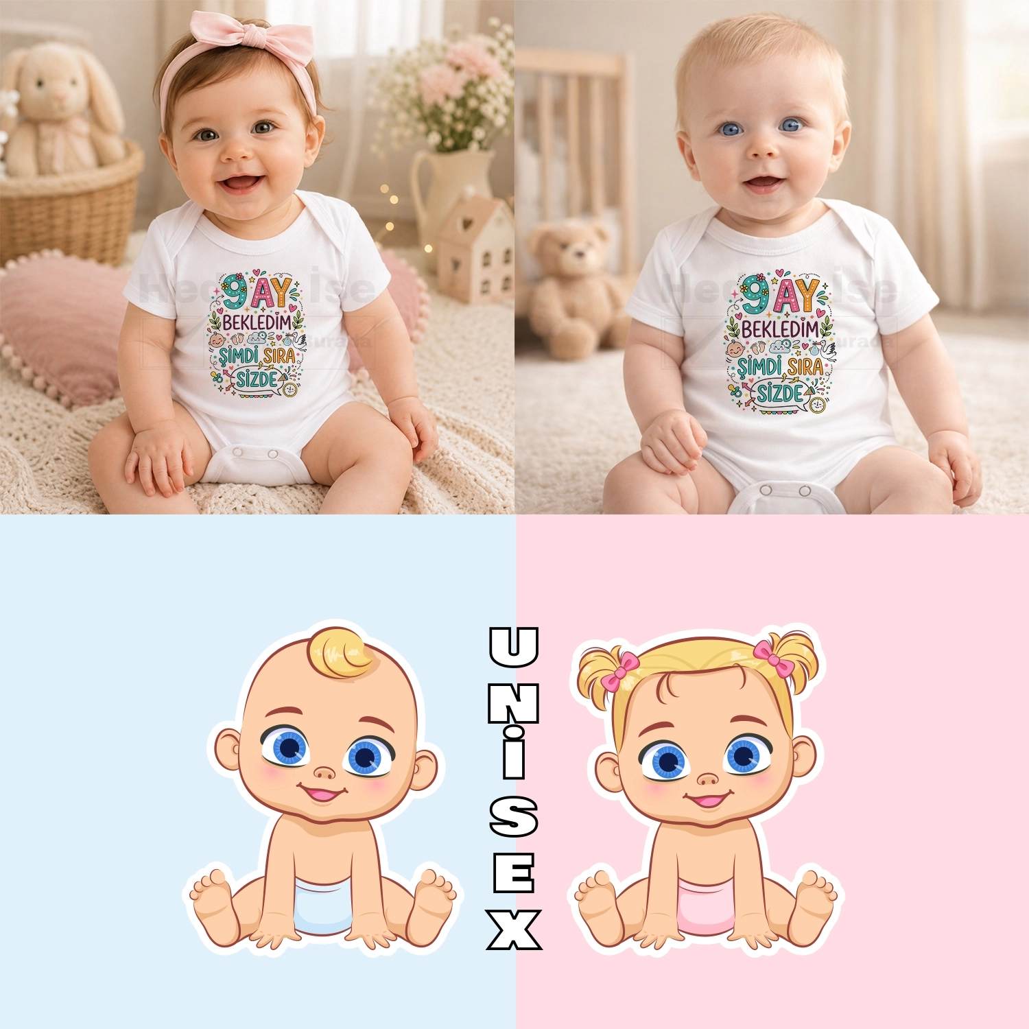 9 Ay Bekledim Şimdi Sıra Sizde - Bebek Body Zıbın