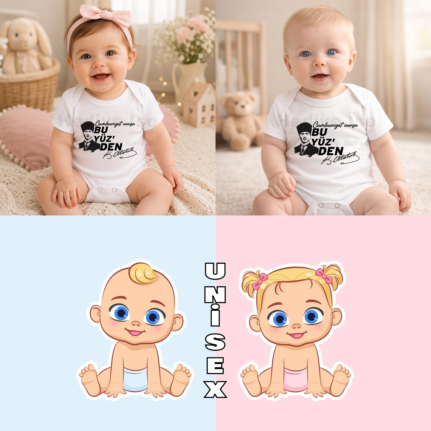 Cumhuriyet Varsa Bu Yüzden - Bebek Body Zıbın