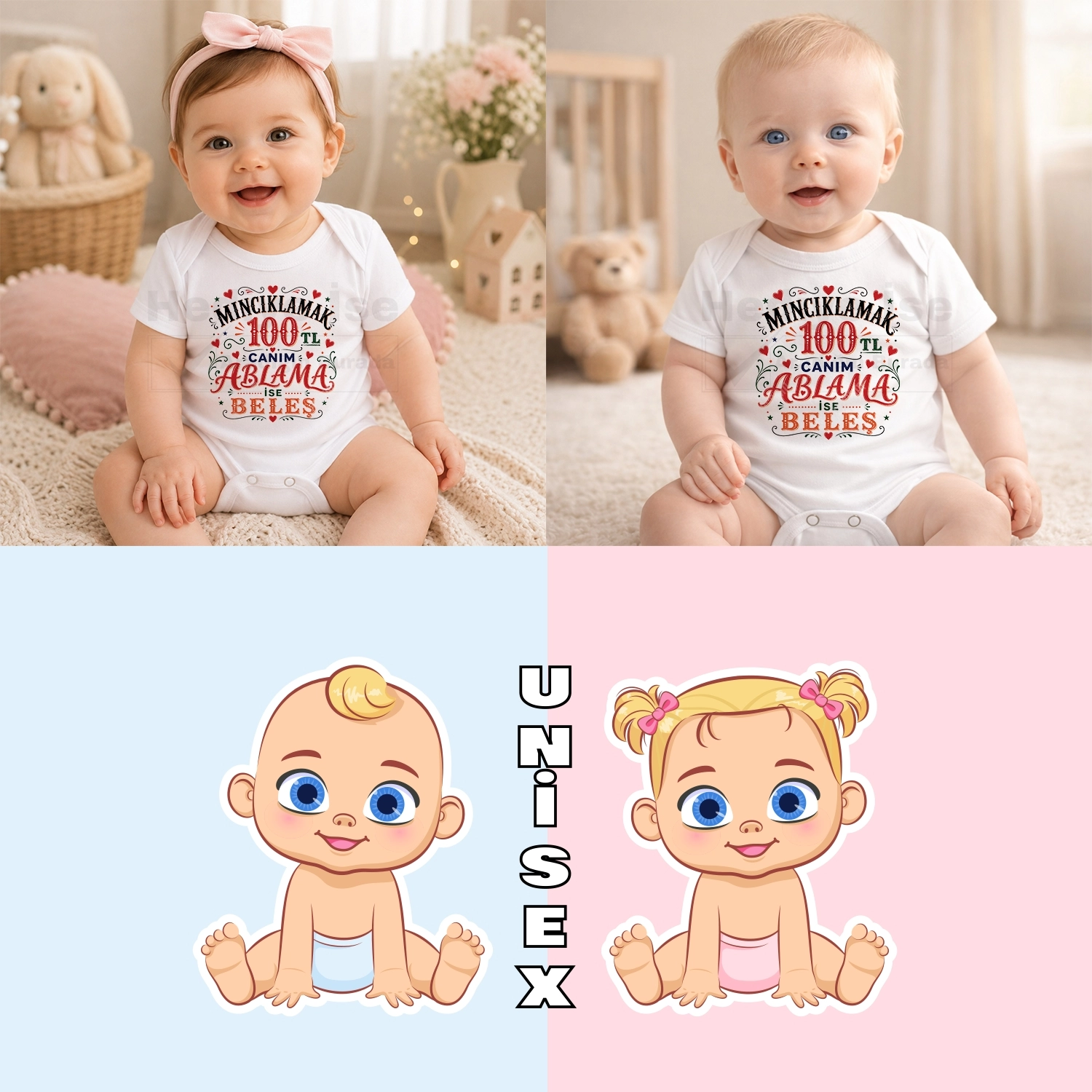Mıncıklamak 100 TL Canım Ablama İse Beleş - Bebek Body Zıbın