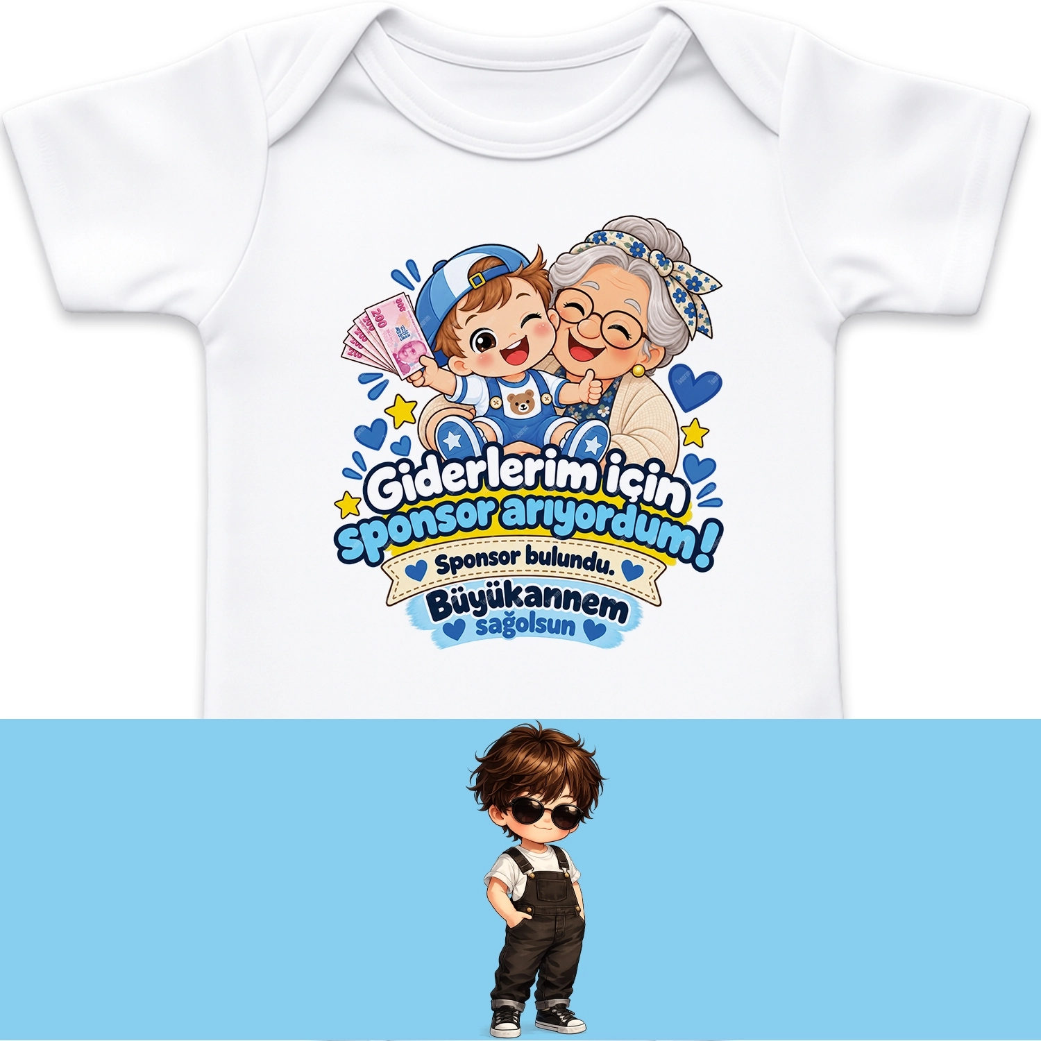 Giderlerim İçin Sponsor Arıyordum Sponsor Bulundu Büyükannem Sağolsun - Bebek Body Zıbın