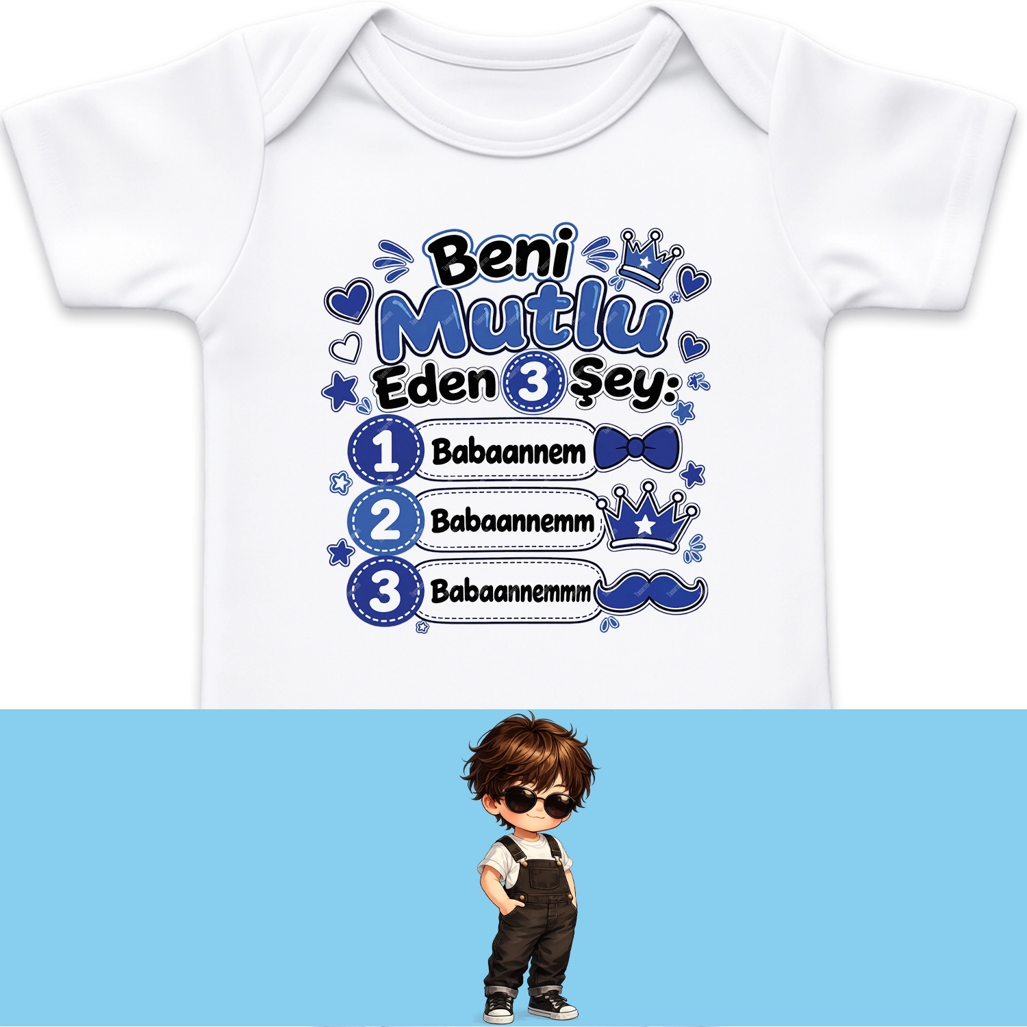 Beni Mutlu Eden 3 Şey Babaannem - Bebek Body Zıbın