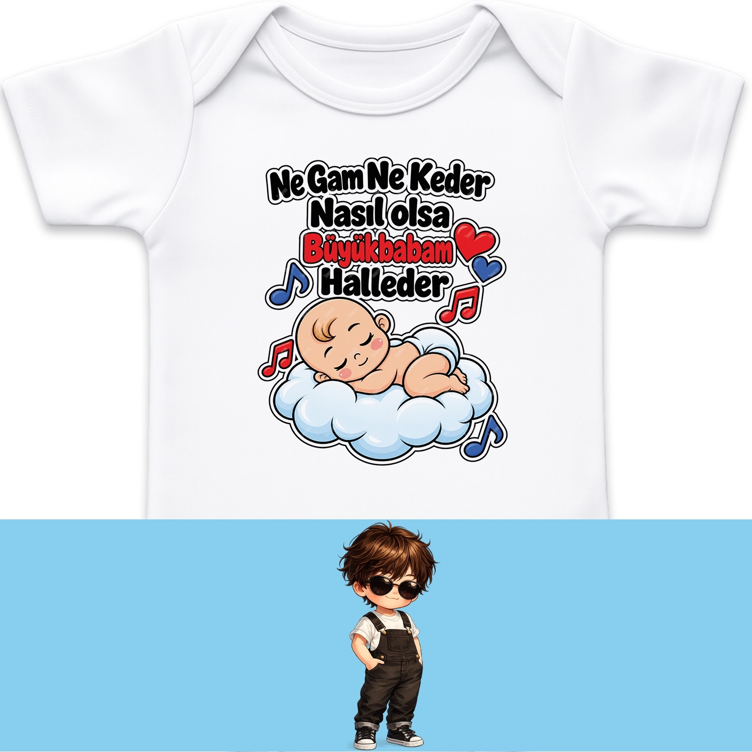 Ne Gam Ne Keder Nasıl Olsa Büyükbabam Halleder - Bebek Body Zıbın