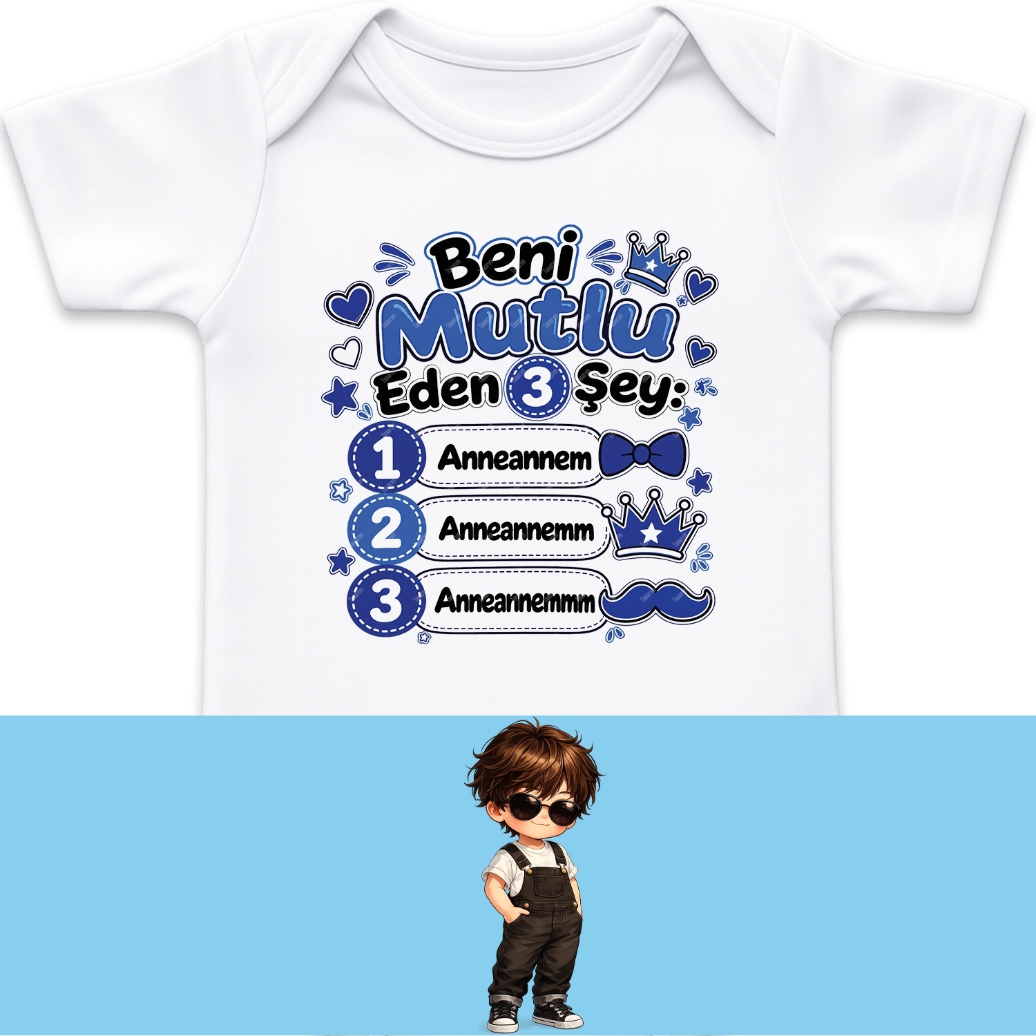 Beni Mutlu Eden 3 Şey Anneannem - Bebek Body Zıbın