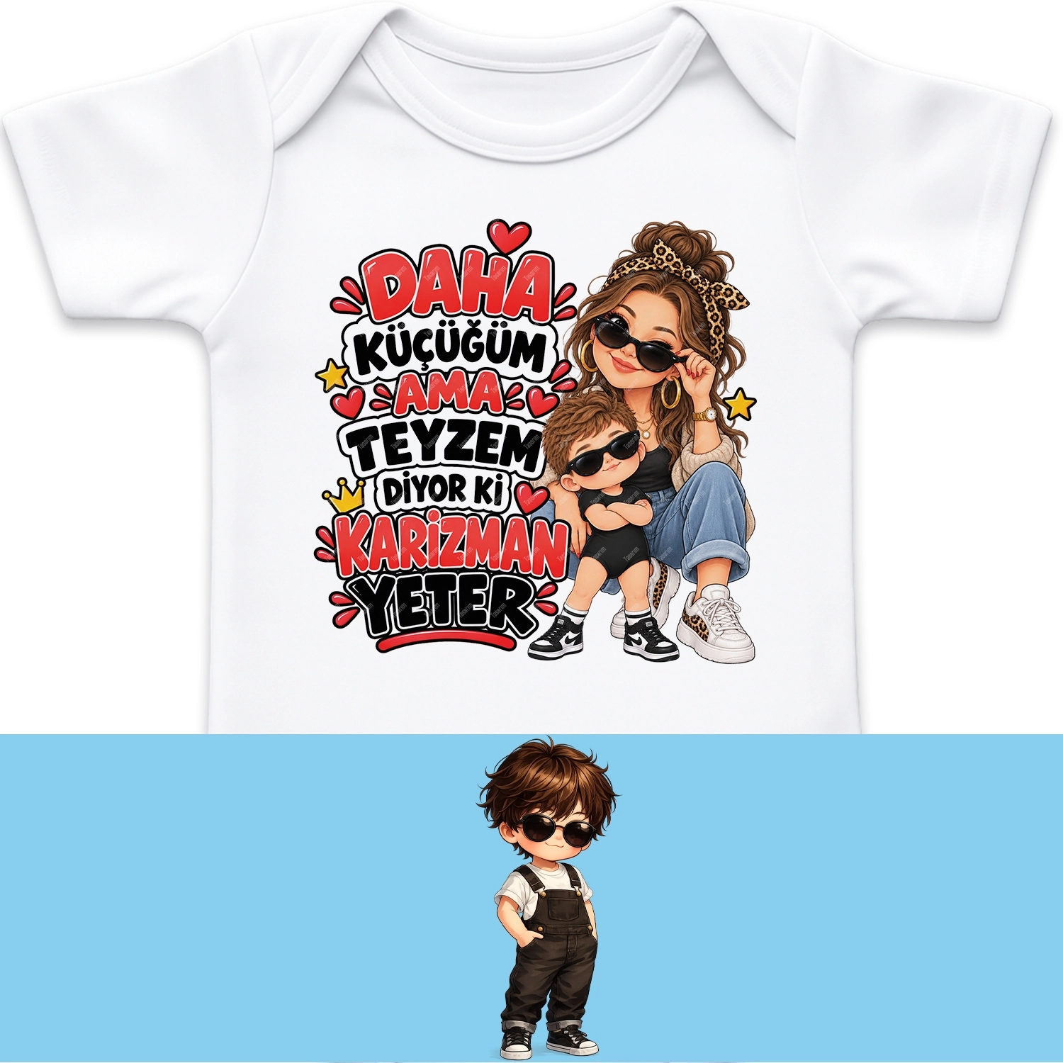 Daha Küçüğüm Ama Teyzem Diyor Ki Karizman Yeter - Bebek Body Zıbın