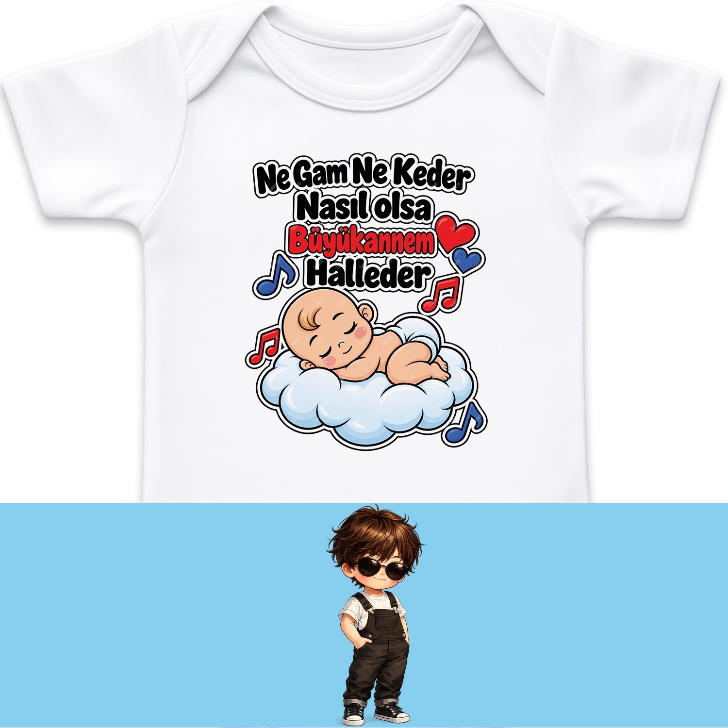 Ne Gam Ne Keder Nasıl Olsa Büyükannem Halleder - Bebek Body Zıbın
