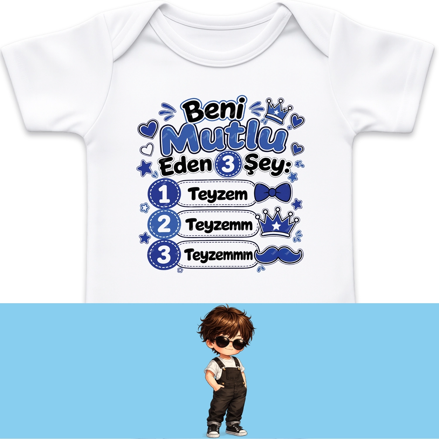 Beni Mutlu Eden 3 Şey Teyzem - Bebek Body Zıbın
