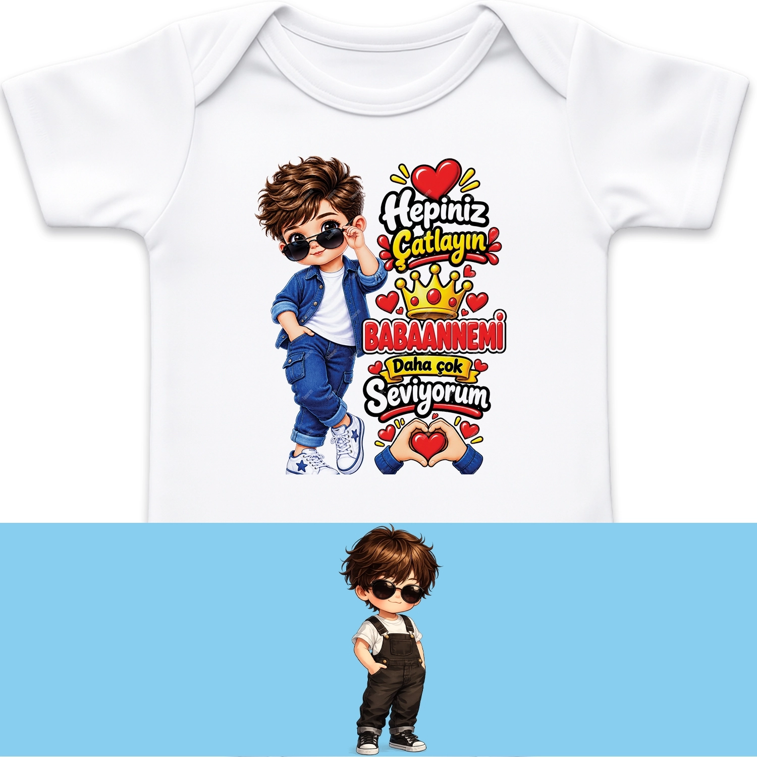 Hepiniz Çatlayın Babaannemi Daha Çok Seviyorum - Bebek Body Zıbın