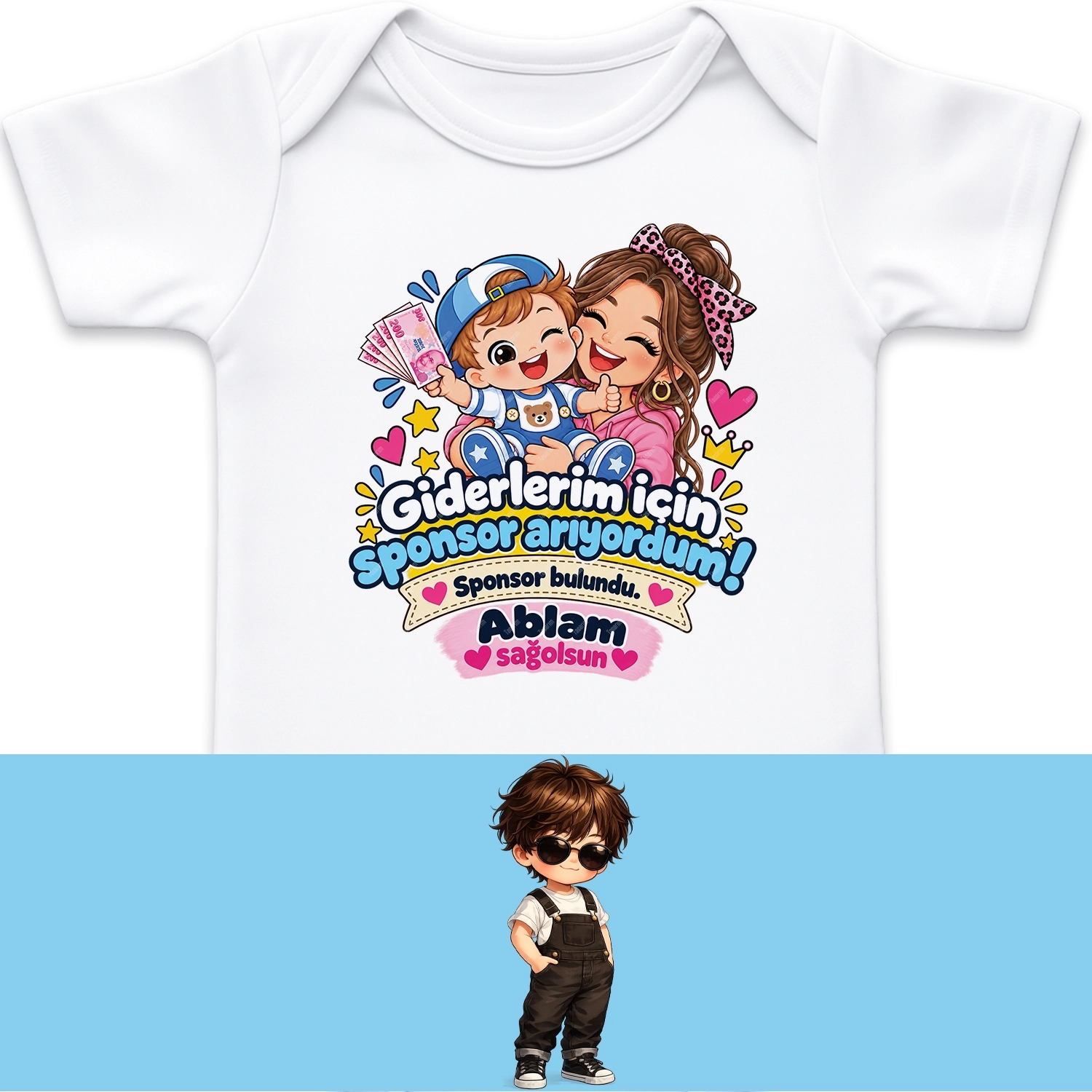 Giderlerim İçin Sponsor Arıyordum Sponsor Bulundu Ablam Sağolsun - Bebek Body Zıbın