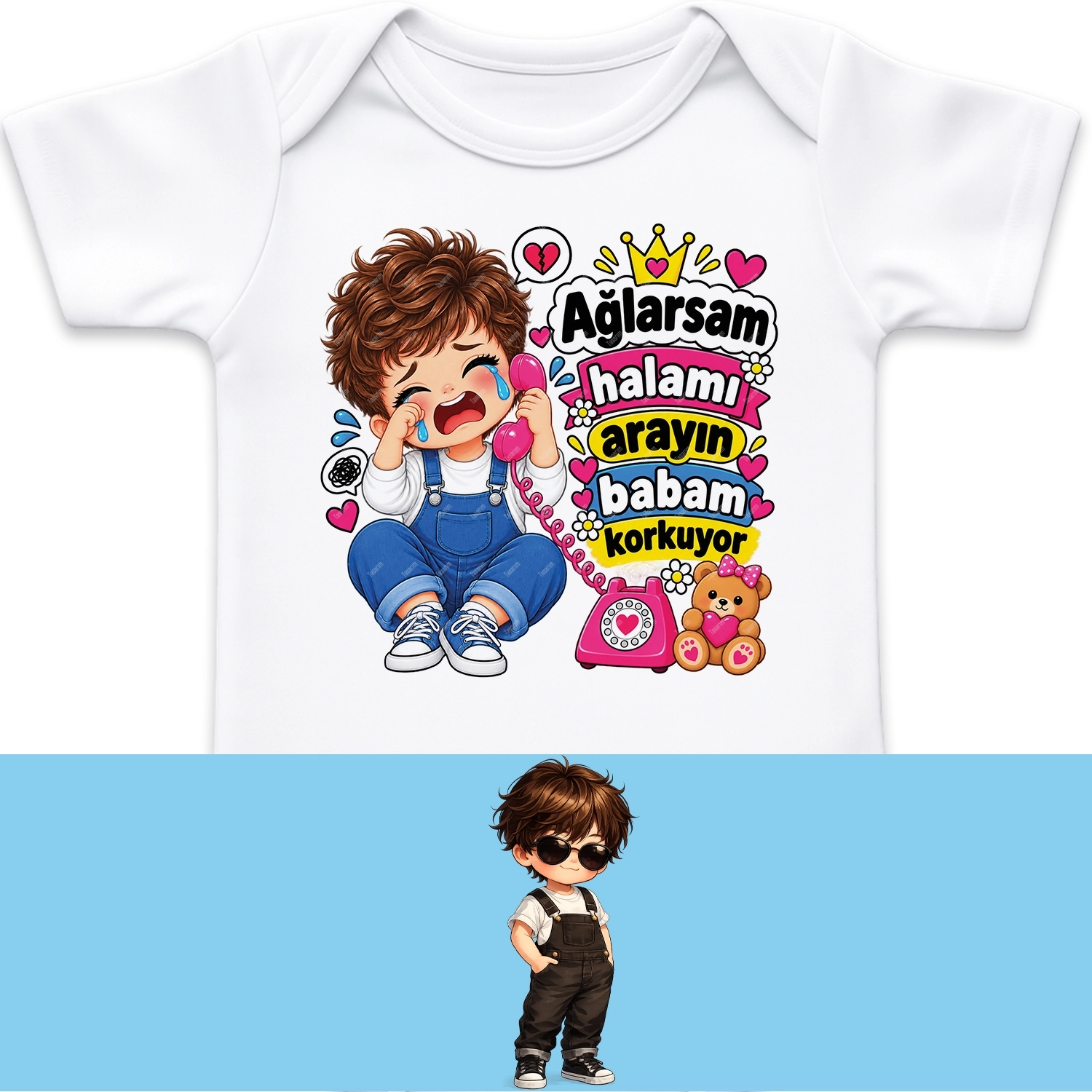 Ağlarsam Halamı Arayın Babam Korkuyor - Bebek Body Zıbın
