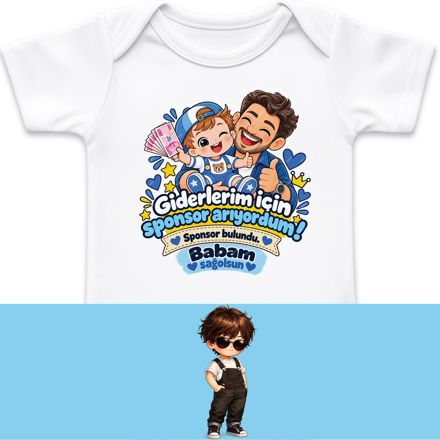 Giderlerim İçin Sponsor Arıyordum Sponsor Bulundu Babam Sağolsun - Bebek Body Zıbın