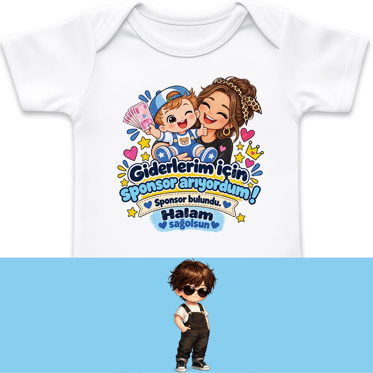 Giderlerim İçin Sponsor Arıyordum Sponsor Bulundu Halam Sağolsun - Bebek Body Zıbın