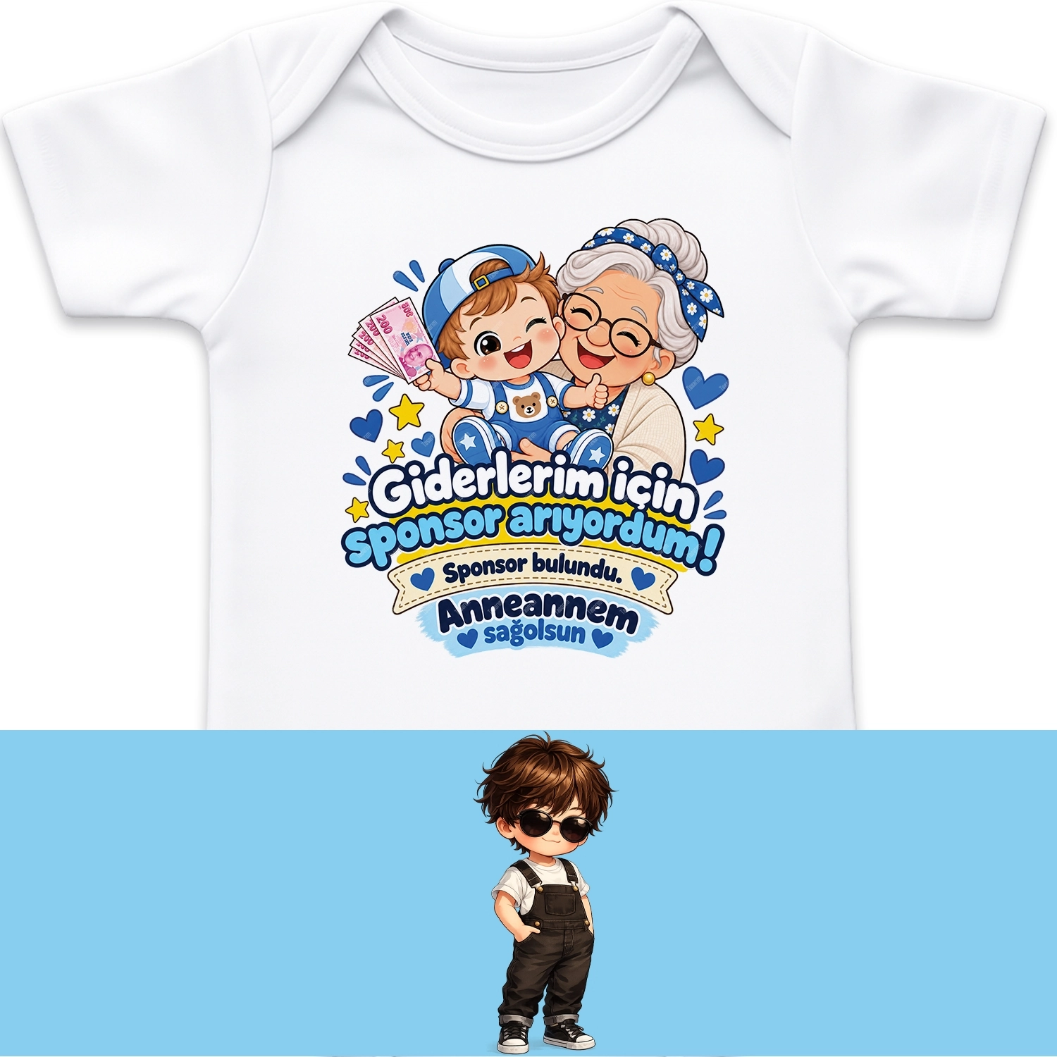 Giderlerim İçin Sponsor Arıyordum Sponsor Bulundu Anneannem Sağolsun - Bebek Body Zıbın