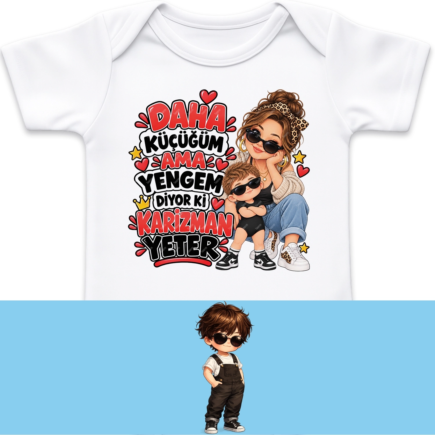 Daha Küçüğüm Ama Yengem Diyor Ki Karizman Yeter - Bebek Body Zıbın