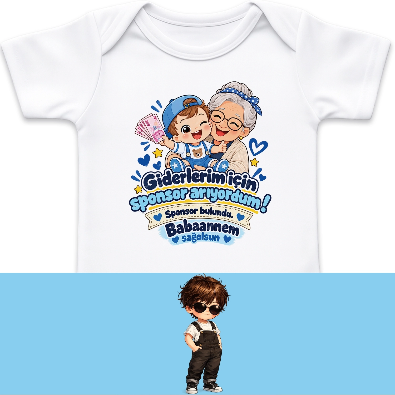 Giderlerim İçin Sponsor Arıyordum Sponsor Bulundu Babaannem Sağolsun - Bebek Body Zıbın