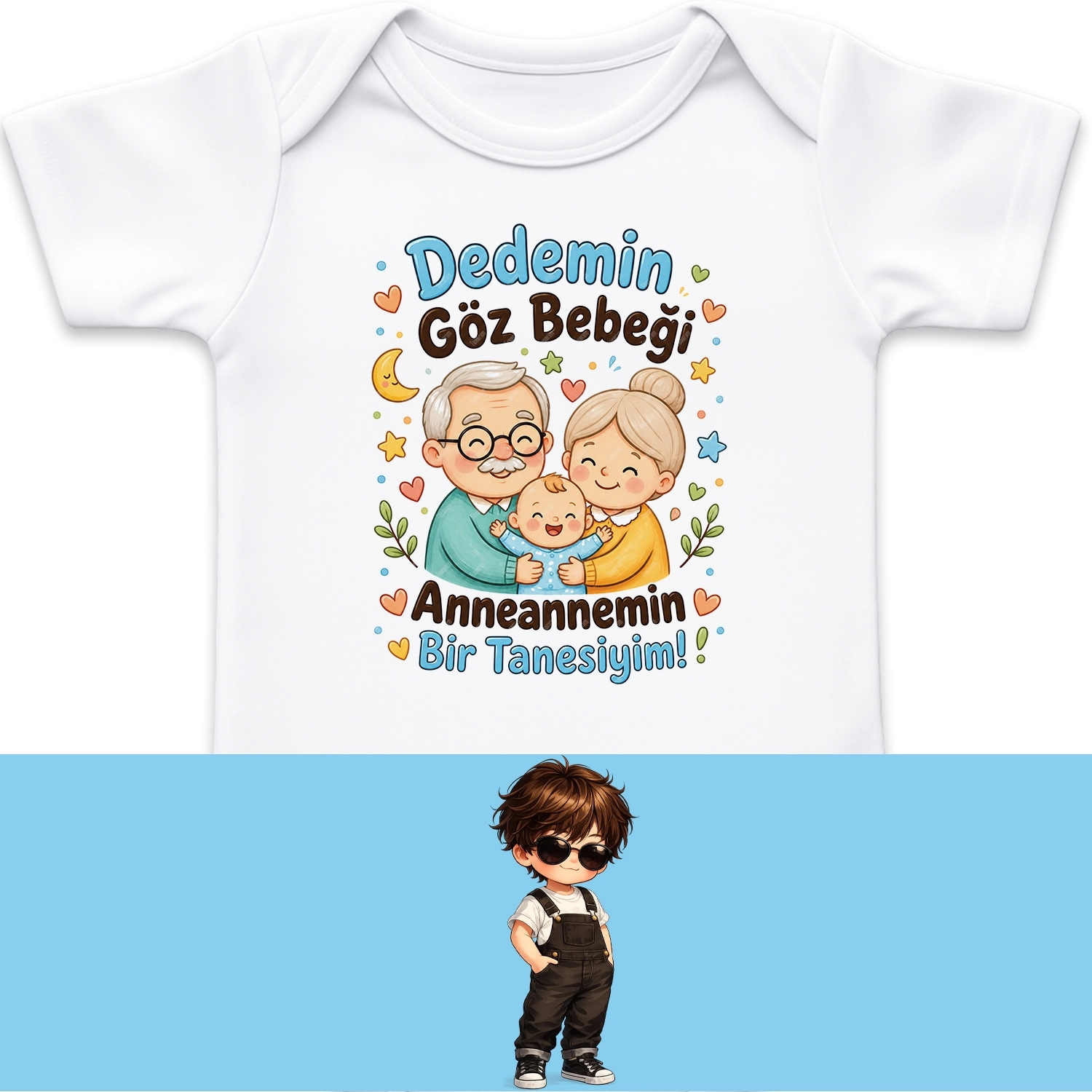 Dedemin Göz Bebeği Anneannemin Bir Tanesiyim - Bebek Body Zıbın