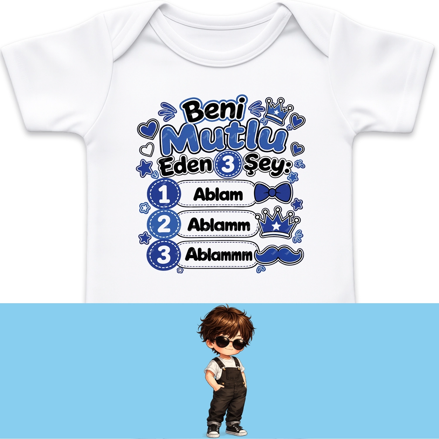 Beni Mutlu Eden 3 Şey Ablam - Bebek Body Zıbın