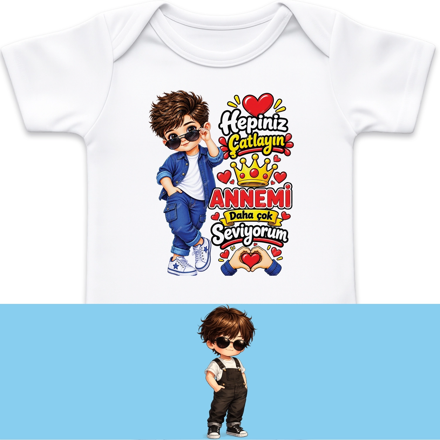 Hepiniz Çatlayın Annemi Daha Çok Seviyorum - Bebek Body Zıbın