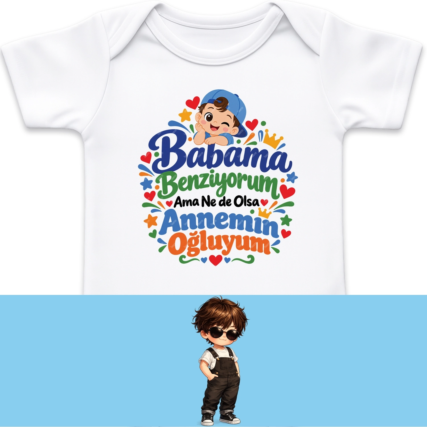 Babama Benziyorum Ama Ne De Olsa Annemin Oğluyum - Bebek Body Zıbın