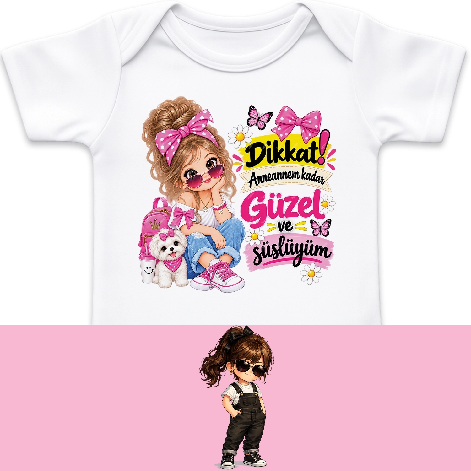 Dikkat Anneannem Kadar Güzel Ve Süslüyüm - Bebek Body Zıbın