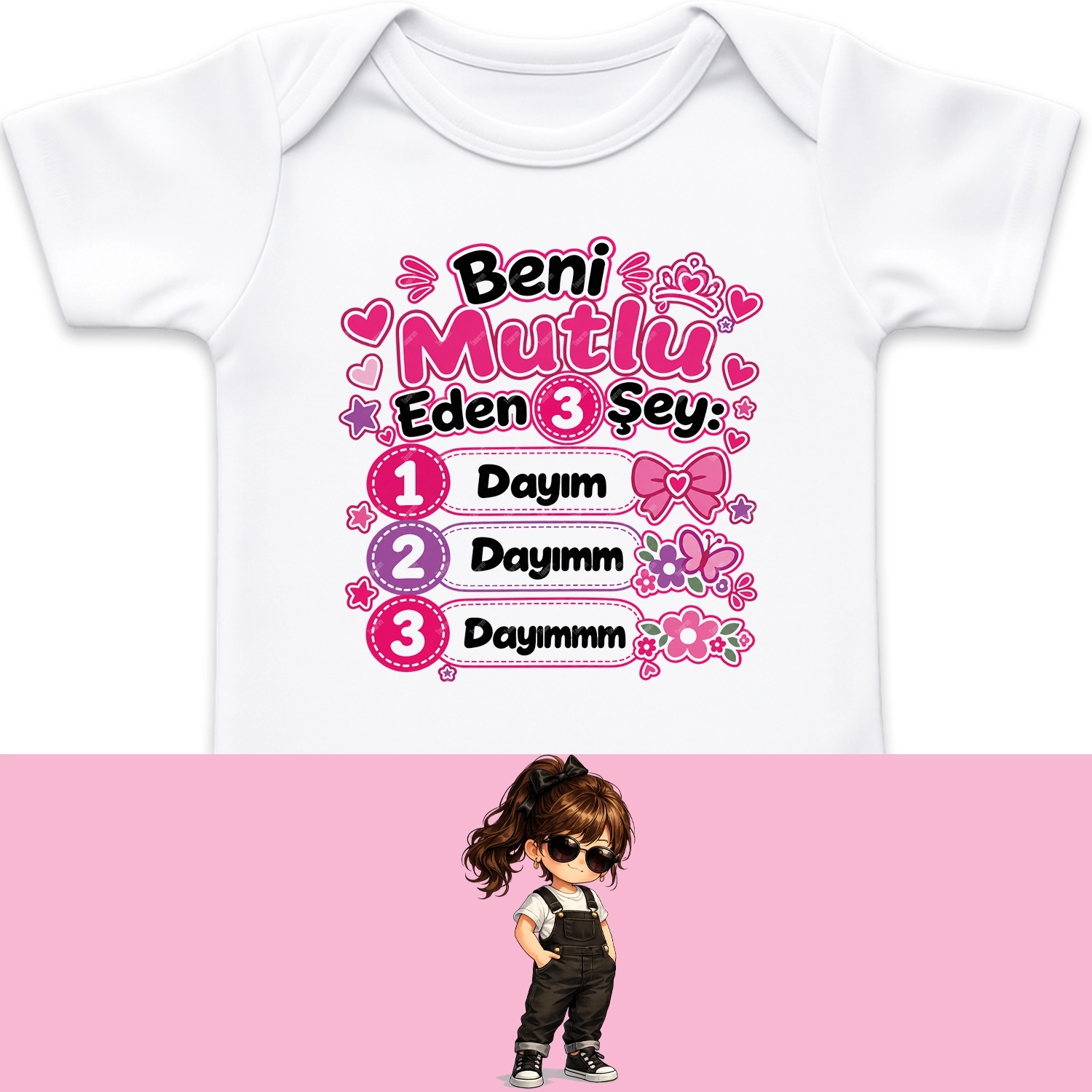 Beni Mutlu Eden 3 Şey Dayım - Bebek Body Zıbın