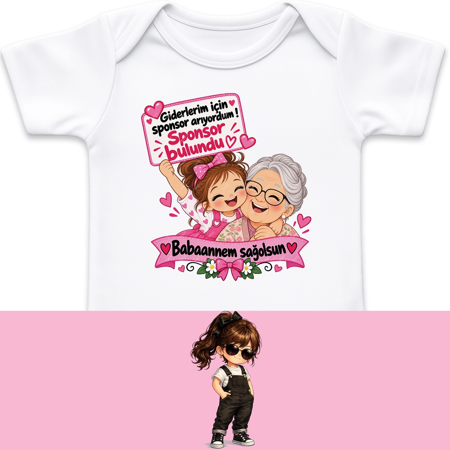 Giderlerim İçin Sponsor Arıyordum Sponsor Bulundu Babaannem Sağolsun - Bebek Body Zıbın