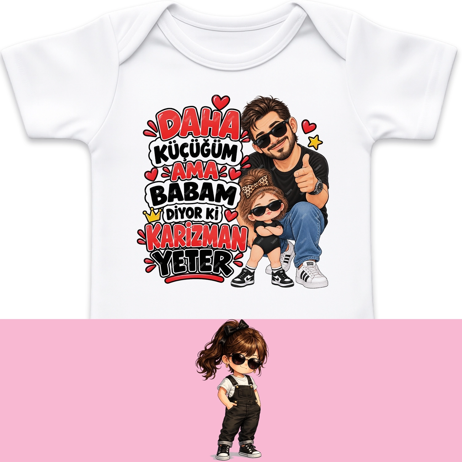 Daha Küçüğüm Ama Babam Diyor Ki Karizman Yeter - Bebek Body Zıbın